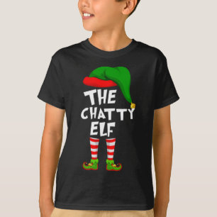 T-shirt Amusant Matching Famille Noël Le Chatty Elf