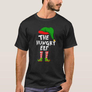 T-shirt Amusant Matching Famille Noël L'Elfe affamé