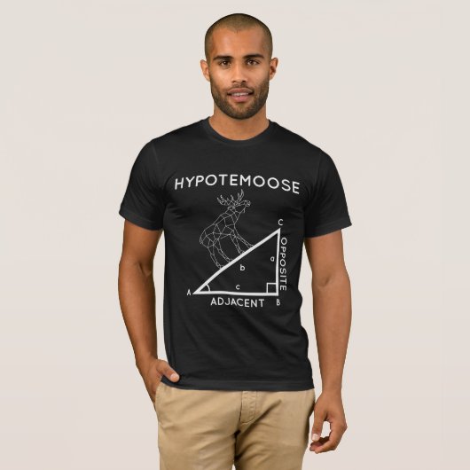 T-shirt Amusant Math Pun Moose Hypotenuse Mathématicien. (Devant entier)