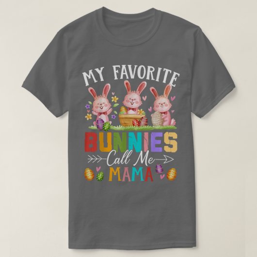 T-shirt Amusant Mes lapins Favoris Appelez-Moi Famille Mam (Design devant)