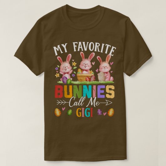 T-shirt Amusant Mes lapins Favoris Appelez-Moi Gigi Famill (Design devant)