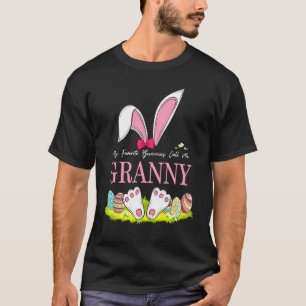 T-shirt Amusant Mes lapins Favoris Appelez-Moi Granny Pâqu