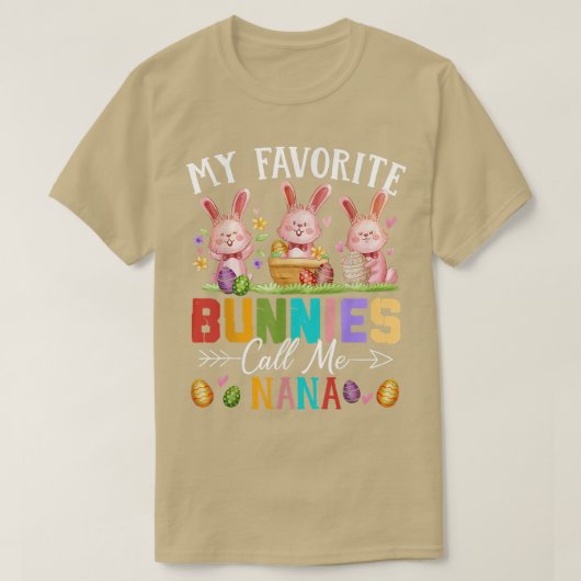 T-shirt Amusant Mes lapins Favoris Appelez-Moi Nana Famill (Design devant)