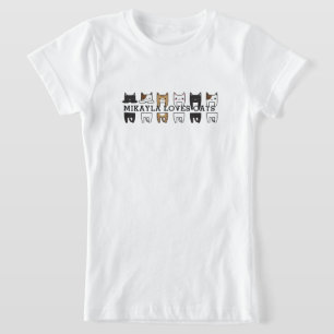 T-Shirt Amusant message de cadre de chats mignons