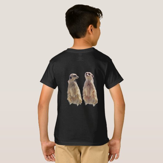 T-shirt Amusant, mignon meerkats en conversation (Dos entier)