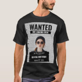 T-shirt Amusant Mugshot Recherché Personnalisé Nom et Post (Devant)