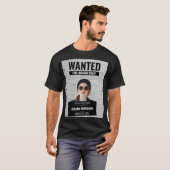 T-shirt Amusant Mugshot Recherché Personnalisé Nom et Post (Devant entier)