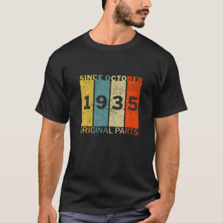 T-shirt Amusant Né En Octobre 1935 Pièces Originales Plais