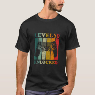 T-shirt Amusant niveau 50 Cadeaux déverrouillés Hommes Ann