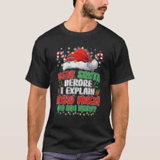 T-shirt Amusant Noël Enfants Adultes Cher Père Noël Je Peu