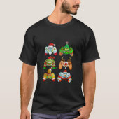 T-shirt Amusant Noël Père Noël Elf Gaming Contrôleurs Game (Devant)