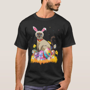 T-shirt Amusant Oeuf de Pâques Lover mignonne Chat Siamese