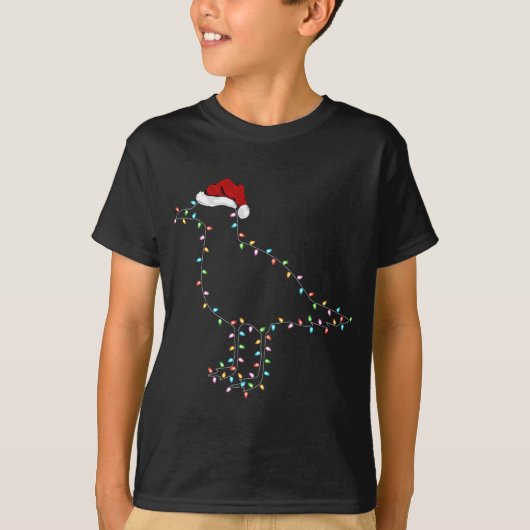 T-shirt Amusant Oiseau de mer Noël Éclairage Santa Chapeau (Devant)