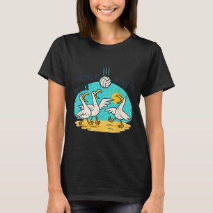 T-shirt Amusant Oiseau Jouer Volleyball Mine Jour Vibes