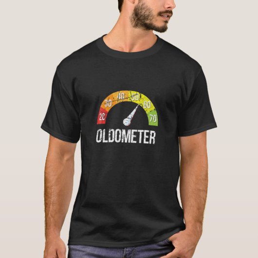 T-shirt Amusant Oldomètre pour 60e Anniversaire Gag Cadeau (Devant)
