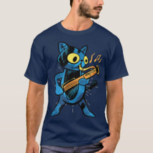T-shirt Amusant Orchestre de Musique Bassooniste Chat Joue