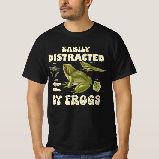 T-shirt Amusant Ourson De Grenouille Facilement Distrait P (Devant)