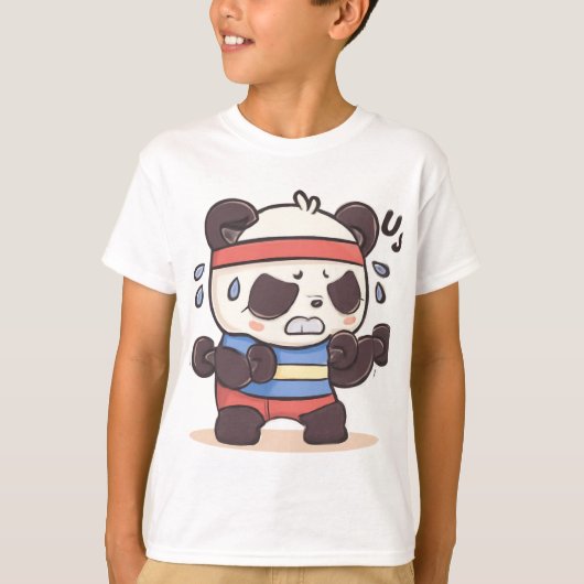 T-shirt Amusant Panda entraînement échec de dessin (Devant)
