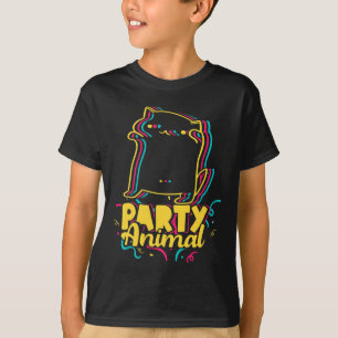 T-shirt Amusant Parti Animal Disco Danser Mème Chat