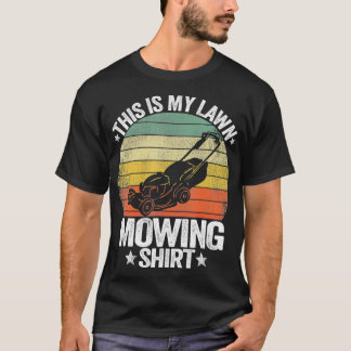 T-shirt Amusant Paysage Herbe D'Entretien De Pelouse Voici