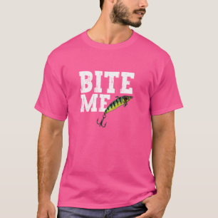 T-shirt Amusant Pêcheur Bite Me Pêche Lure Sport Poisson
