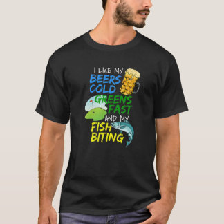 T-shirt Amusant pêcheur d'amateurs de bière Pêcheur Golf P