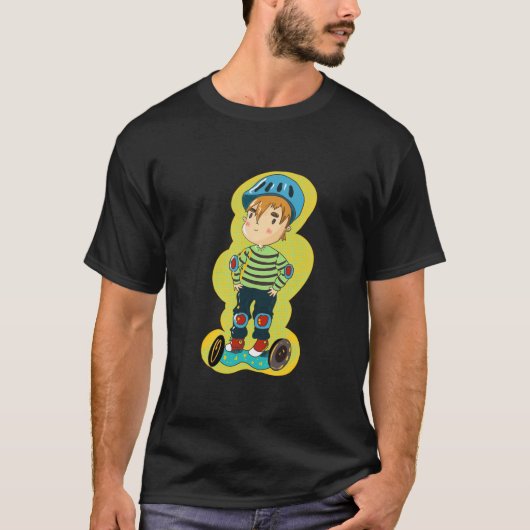 T-shirt Amusant Petit Garçon Sur Hoverboard Idée Cadeau Sc (Devant)
