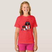 T-shirt Amusant Petit Penguins Enfants (Devant entier)
