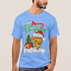 T-shirt Amusant plat de pizza Lover Xmas éclairage Père No