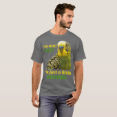 T-shirt Amusant pois gras Budgie vert perruque jaune (Devant entier)
