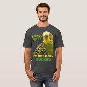 T-shirt Amusant pois gras Budgie vert perruque jaune (Devant entier)