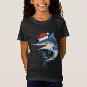 T-Shirt Amusant Poisson Marlin Xmas Santa Hat Marlin Chri (Devant)