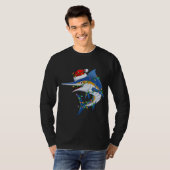 T-shirt Amusant Poisson Marlin Xmas Santa Hat Marlin Chri (Devant entier)