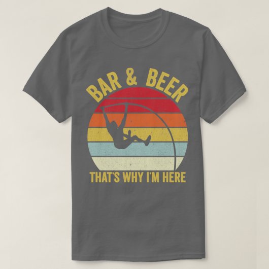 T-shirt Amusant Pole Vault Pole Vaulting Bar Bière Retro (Design devant)