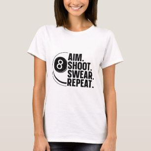 T-shirt Amusant Pool Art Pour Hommes Femmes Billard Lover