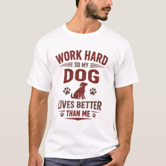 T-Shirt Amusant pour Amoureux de Chiens Je Travail