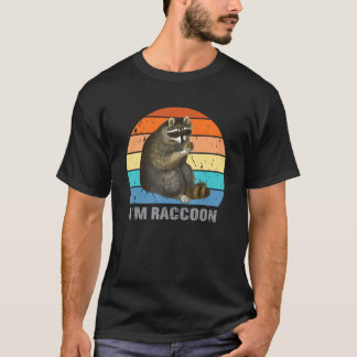 T-shirt Amusant Raccoon Vintage Design Pour Hommes Femmes