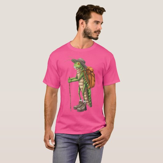 T-shirt Amusant Randonnée Grasshopper Camping Lover Randon (Devant entier)