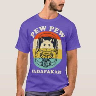 T-shirt Amusant Rat Hamster Gun Pew Madafakas Tough