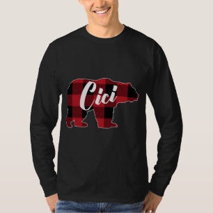 T-shirt Amusant Red Plaid Buffalo vêtement d'ours, Fun Cic