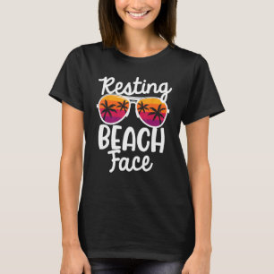 T-shirt Amusant Repos Plage Façades Retro Vintage Girl Vac