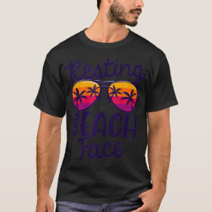 T-shirt Amusant Repos Plage Façades Retro Vintage Girl Vac