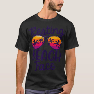 T-shirt Amusant Repos Plage Façades Retro Vintage Girl Vac