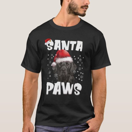 T-shirt Amusant Retriever à revêtement plat Feux de Noël A (Devant)