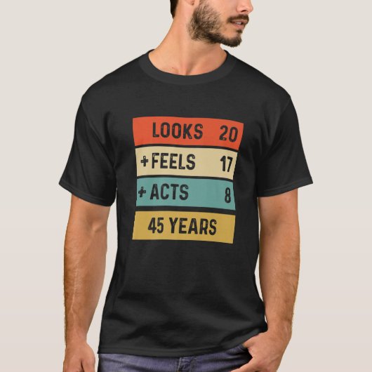 T-shirt Amusant Retro 45E Anniversaire 45 Ans Né En 1977 (Devant)