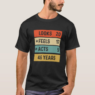 T-shirt Amusant Rétro 46E Anniversaire 46 Ans Né En 1977