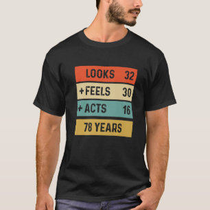 T-shirt Amusant Rétro 78E Anniversaire 78 Ans Né En 1944
