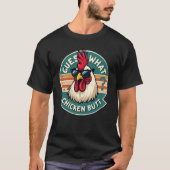 T-shirt Amusant Retro Beurre De Poulet Conception De Plais (Devant)