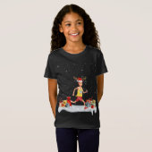 T-Shirt Amusant Rinder d'éclairage de Noël de Noël Hat Mar (Devant entier)