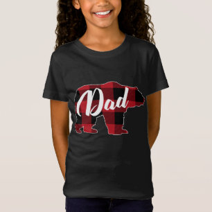 T-Shirt Amusant Rouge Plaid Chaussure d'Ours de Buffle, Pa